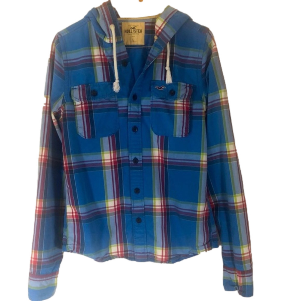 hollister hoodie button up, size Large, in good condition!